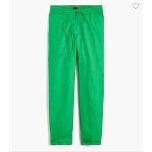 J.Crew Factory Linen Cotton Drawstring Pants 0 Green Casual Summer Beach